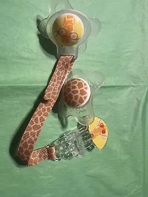 Vintage Mam Pacifier With Clip.  Giraffe Style RARE!  Great Condition! • $22