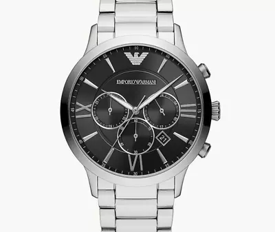 NEW Genuine EMPORIO ARMANI Giovanni Chrono 44mm Black Dial Men's Watch AR11208 • £154.58