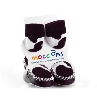 Babies Mocc Ons Baby Slipper Moccasin 6-12m Cow Print • £11.99