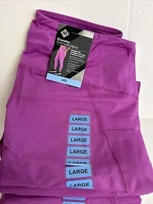 Members Mark Ladies Everyday Perforated Legging Pink Large Pockets NEW • $9.45