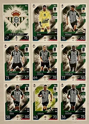 Match Attax 2022/23 22-23 Real Betis Full Team Set Of All 9 Cards • £1.75