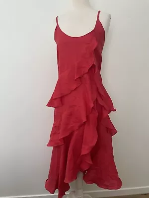Red Linen Dress- Made In Italy  • $35