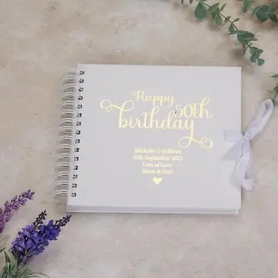 £14.99 • Buy Personalised 50th Birthday Scrapbook Photo Album Or Guest Book Gift WSPR-21