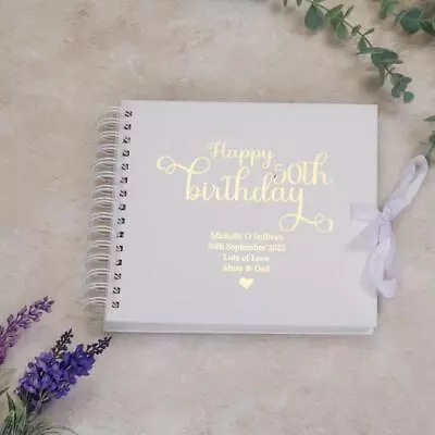 Personalised 50th Birthday Scrapbook Photo Album Or Guest Book Gift WSPR-21 • £15.99