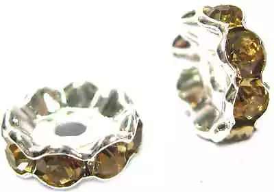 £2.99 • Buy Various Sizes Gold Rhinestone Spacer Beads Used To Make Shamballa Bracelet-tb13