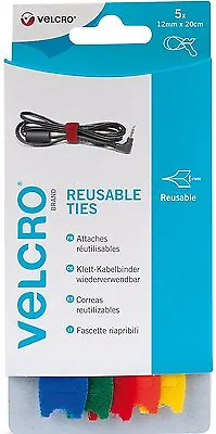 5 X VELCRO® One-Wrap Reusable Ties Multi-Colour Cable Tidy Home DIY12mm X 20cm  • £4.80