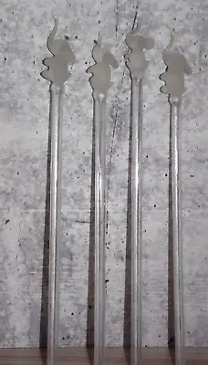 Vintage Blown Glass Swizzle Sticks 4  Frosted  Elephants • $15.59