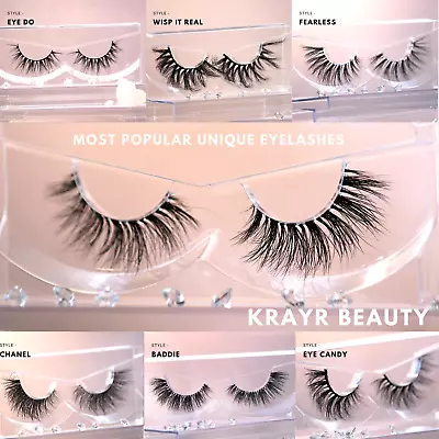 3D Mink Fur False EyeLash Invisible Transparent Clear Band Hand Made Fake Lashes • £7.99