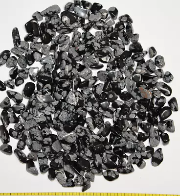 OBSIDIAN SNOWFLAKE X-Small (8-15mm) Polished Volcanic Glass.  1/2 Lb Bulk • $11.60