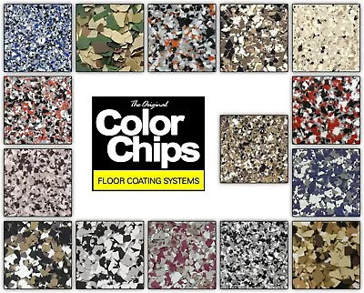 Original Color Chips - 1/4  Garage Floor Epoxy Flakes 28 Blended Color Options • $19.90