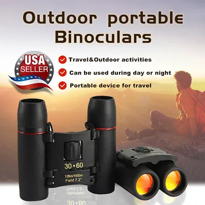 Binoculars 30x60 Zoom Outdoor Travel Compact Folding Small Telescope Hunting USA • $9.88