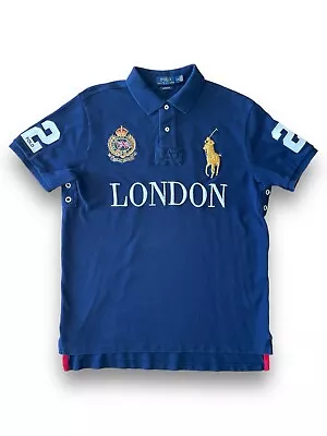 Polo Ralph Lauren London Polo Shirt Big Pony Rugby Preppy Custom Mens Size Large • $100