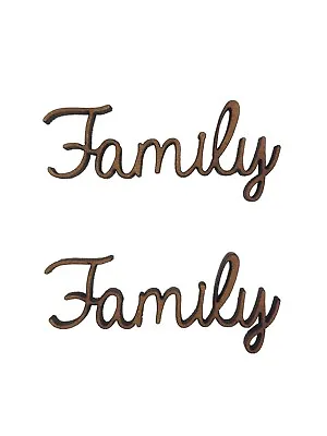 6x Family Words 5cm Wood Craft Embelishments Laser Cut Shape MDF • £3.15