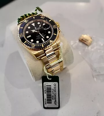 Rolex Yellow Gold Day Date Submariner Men's Black Watch - 116618LN Unworn • £30000