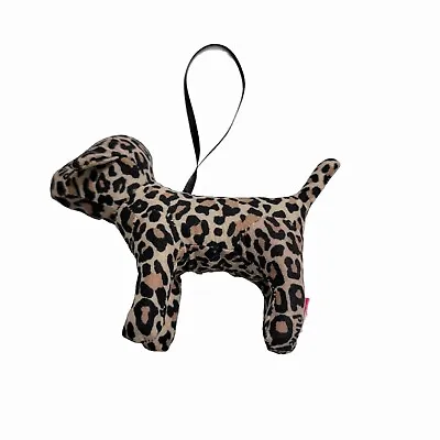 VICTORIA'S SECRET PINK Leopard Print Stuffed Plush Mini Dog Christmas Ornament • $39.99