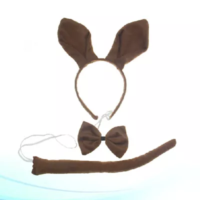  3 Pcs Kangaroo Headband Bowtie Tail Kit Performance Costume Child • £7.35