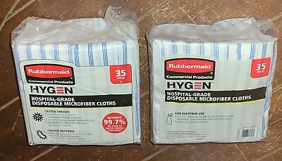 Lot Of 2 Rubbermaid 35 Piece Hygen Hospital-Grade Disposable Microfiber Cloths • $15.88