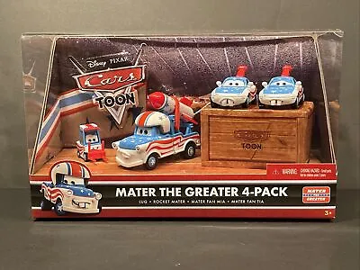 Disney Pixar Cars Toon Mater The Greater 4-Pack Lug Rocket Mater Fans Mia Tia • $79.99