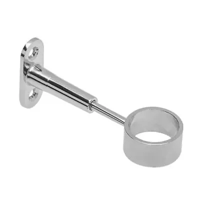 Round Chrome Centre Support Bracket For Wardrobe Rail Rod Socket 25mm QTY 1 • £3.39