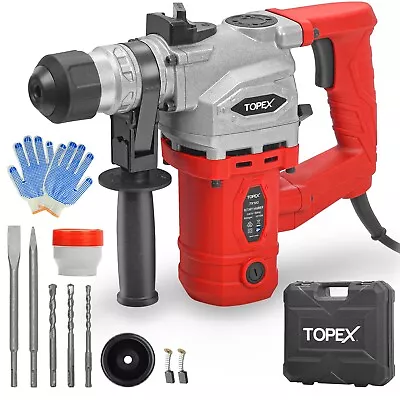 TOPEX 1010W SDS+ Rotary Hammer Drill Demolition Jack Hammer Kit W/ Chisels Drill • $99