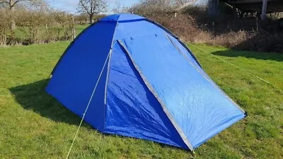 Eurohike Tamar 3 (Blue) - 3 Berth Festival Camping Tent / Hiking / Backpacking • £49.99