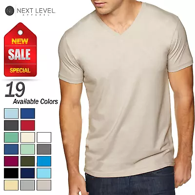 Next Level Apparel Men's Sueded V-Neck Plain Short Sleeves T-Shirt 6440 XS-2XL • $11.42