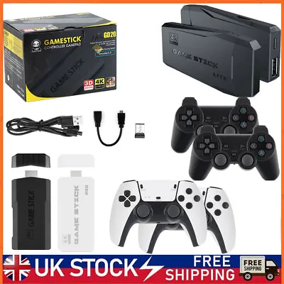 40000+ 4K HDMI TV Video Game Stick Retro Gaming Console W/ 2 Wireless Controller • £25.99