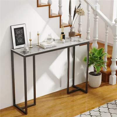 Stone Marble Console Table Grained Top Entryway Hallway Display Table Desk Stand • $79.93