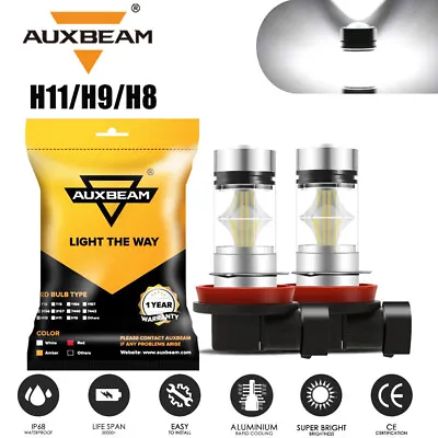 AUXBEAM Bright White H11 LED Fog Light Bulbs For Toyota 4Runner Highlander RAV4 • $17.99