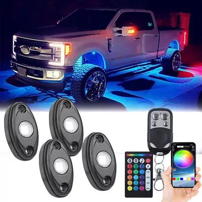 4 Pods LED Rock Light Kit Underglow Lamp Bluetooth App For Ford F-350 Super Duty • $22.71