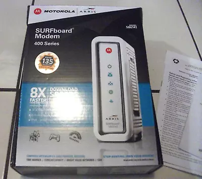 Motorola ARRIS SURFboard SB6141 8x4 DOCSIS 3.0 Cable Modem (White) • $9