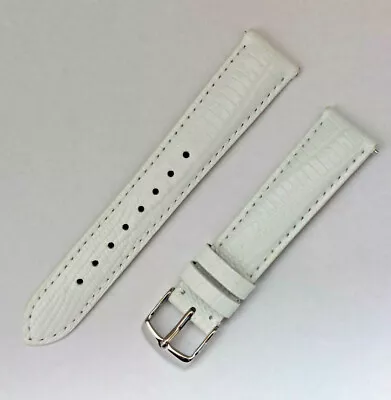 Clearance!! 18mm White Genuine Leather Teju Lizard Interchangeable Watch Band • $9.45