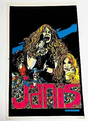 JANIS JOPLIN Blacklight Vintage Poster PROOF Classic Rock Concert Collage 1975 • $120