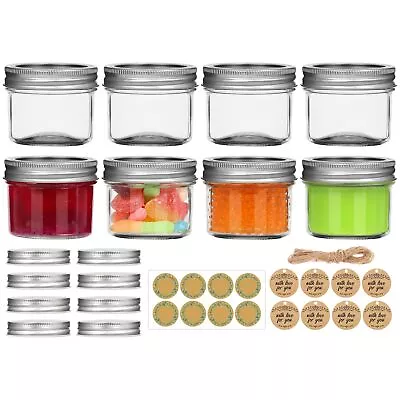 Small Mason Jars With Lids 4 Oz Mini Mason Jars 8 Pack Canning Jars With 8 ... • $16.65