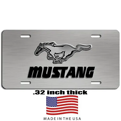 Mustang Horse Auto Art Vehicle Aluminum License Plate Car Truck SUV Grey Tag  • $16.95