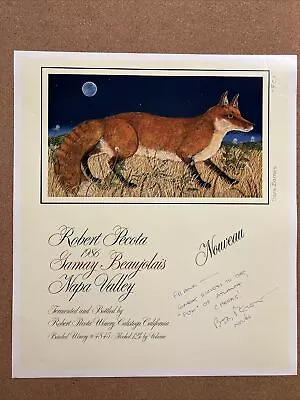 Vintage 1986 Robert Pecota Signed Artist Series Print Napa “Fox” Sara Barnes • $39