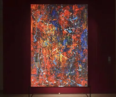 64”X44” Pollock/ Richter Style Canvas ￼painting AcrylicAbstract ModernX Large • $267