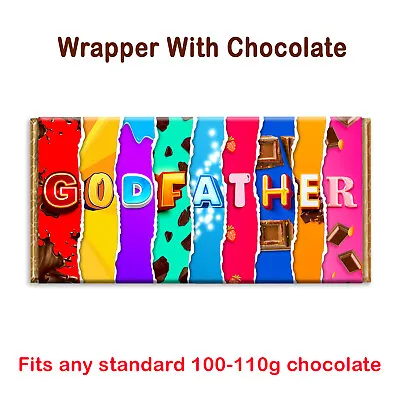 £1.79 • Buy God Father Novelty Chocolate Bar Wrapper Gift For Baptism Christening Invitation