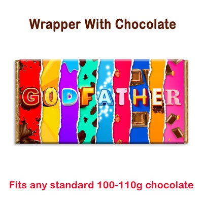 £1.79 • Buy God Father Novelty Chocolate Bar Wrapper Gift For Baptism Christening Invitation