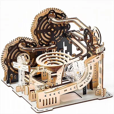 3D Wooden Puzzle Marble Run Mechanical Model Kit Manual Driven DIY Home Decor • $47.80