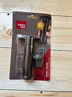 $13 • Buy Vacu Vin Wine Saver Pump With 1 Stopper, Black New In Package