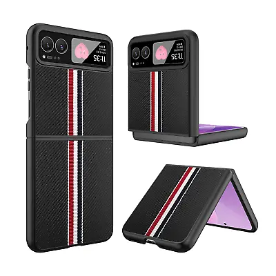 For Motorola RAZR 2023 Case | Slim Carbon Fiber Stripe Microfiber Interior Cover • $14.98