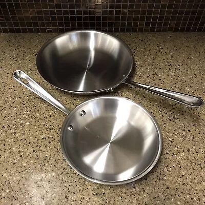 All Clad Metalcrafters 8  And 10  Stainless Steel Frying Pan/ Skillet Set • $69.90