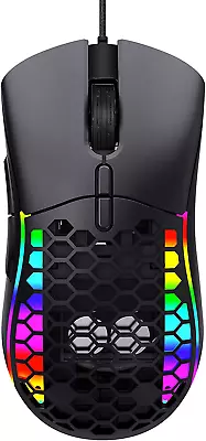 Wired Gaming Mouse Honeycomb Ergonomic USB Computer Mice With 13 RGB Backlit -12 • $32.96