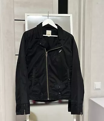 Diesel Man’s Multi Pockets Biker Zip Black Jacket Avantgarde Size M Vintage • $70