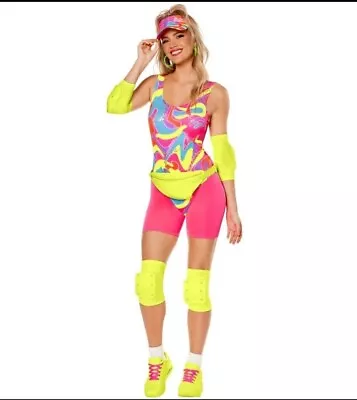 NWT Barbie The Movie Adult Halloween Costume Roller Skate Outfit L FAST SHIPPING • $55