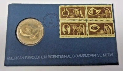 $4.25 • Buy AMERICAN REVOLUTION BICENTENNIAL MEDAL 1972 WILLIAMSBURG VA Pm Envelope Stamp