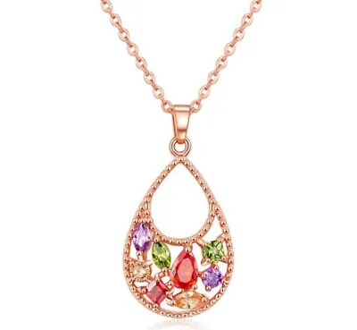 Oval Flower Pendant 925 Sterling Silver Necklace Chain Womens Jewellery Gifts • £3.49