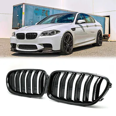 Front Kidney Grill For BMW 5 Series F10/F11 550i 535i 10-16 Glossy Black Grille • $32.99