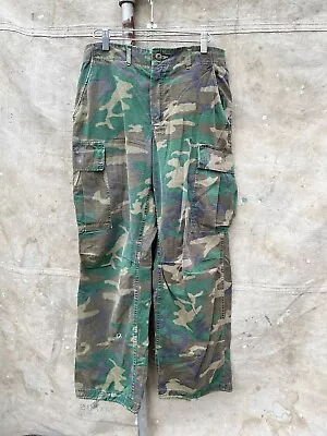 Vtg Vietnam War ERDL Camo Rip Stop Jungle Trousers Pants 31x29 Small Reg 1969 • $9.99